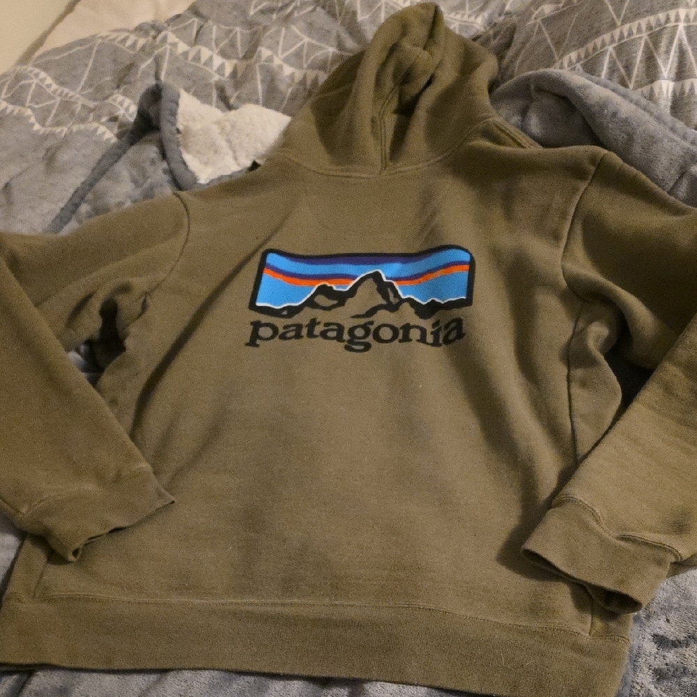 Patagonia Men's Green Hoodie Sweater - Picture 7 of 8